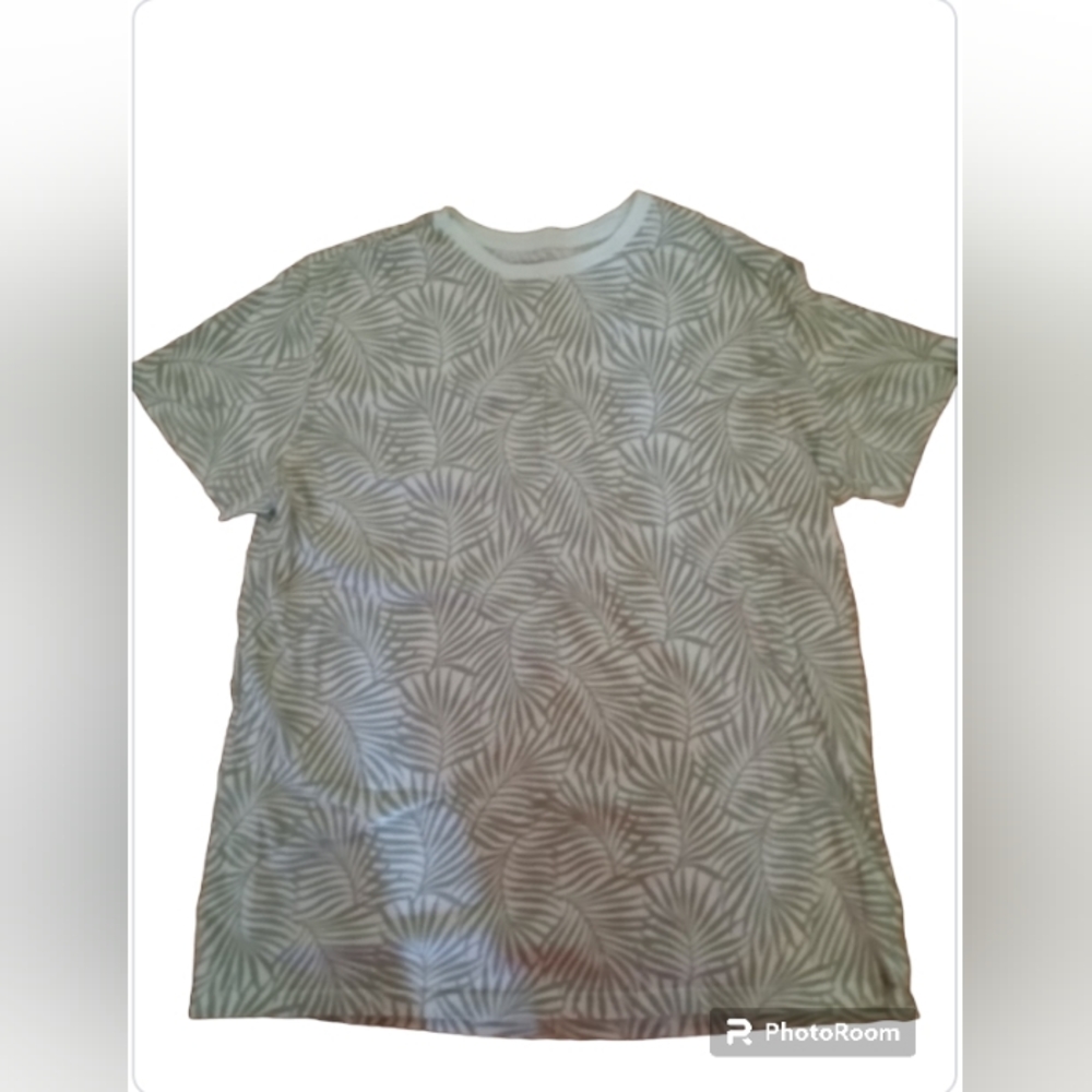 Good Fellow & Co. Tee Shirt Mint & Green Palm Leaf Men's